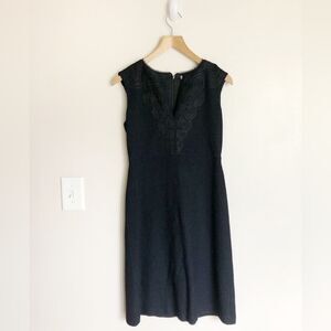 St. John Couture Black Dress Embroidered Santana Knit Size 2